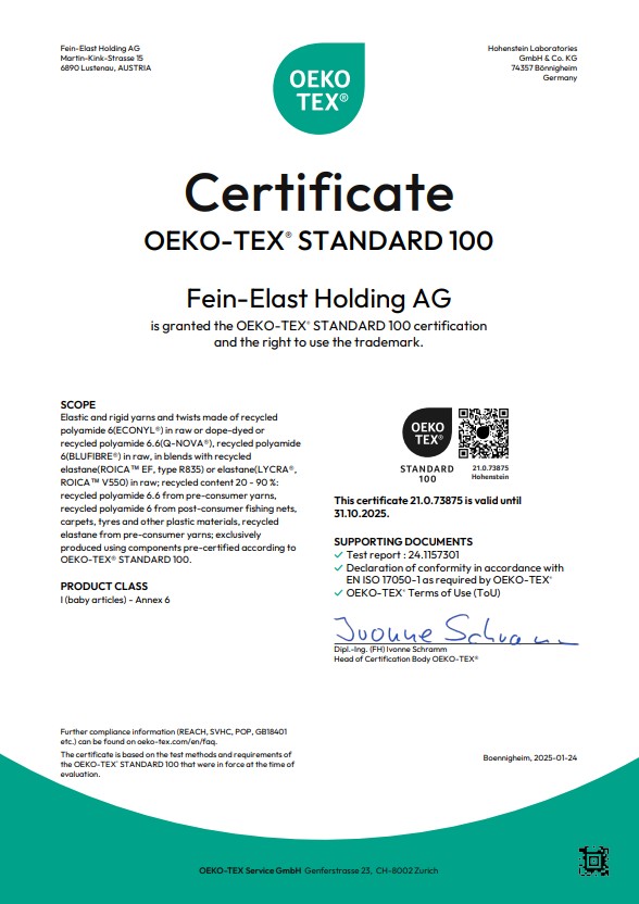 OEKO-TEX® STANDARD 100, recycled, EN